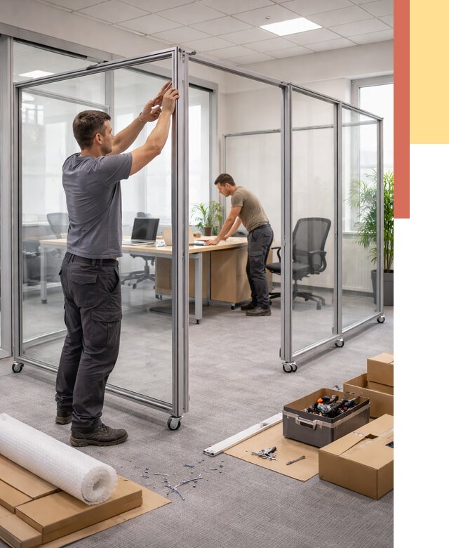 Мобильные офисные перегородки в Дюртюли от 13031 руб. — установка под ключ | ОТДЕЛОЧНИК-Дюр