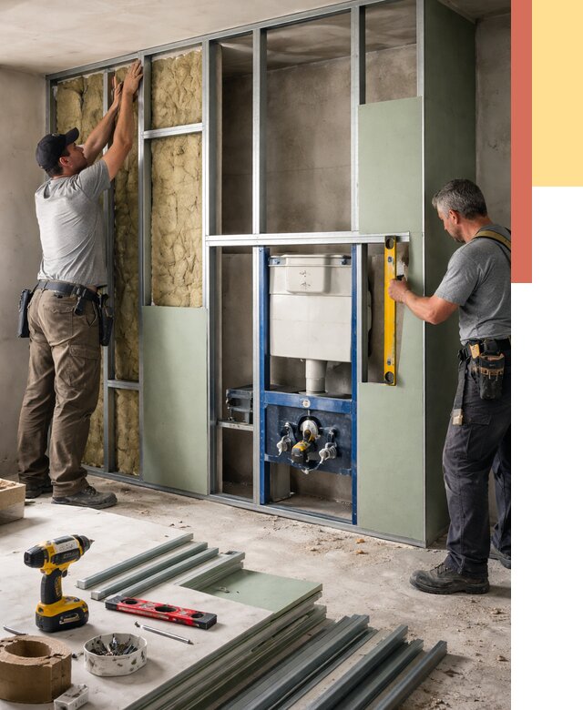 Установка сантехнических перегородок в Дюртюли от 8861 руб. | ОТДЕЛОЧНИК-Дюр