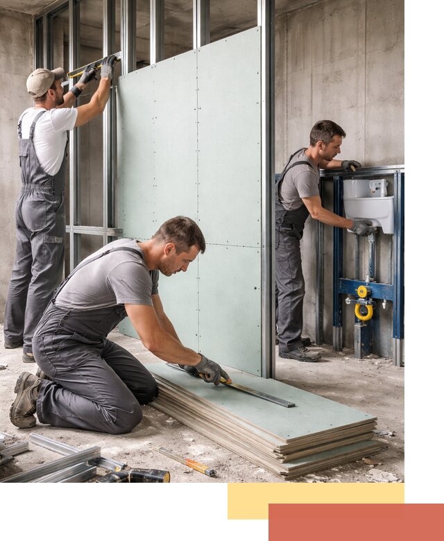 Монтаж и ремонт сантехнических перегородок в Дюртюли