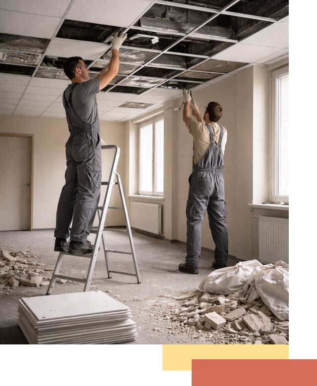 Демонтаж потолков Армстронг профессионально в Дюртюли