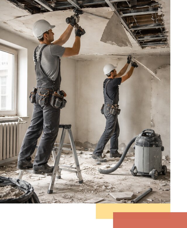 Демонтаж гипсокартонного потолка в Дюртюли быстро и аккуратно