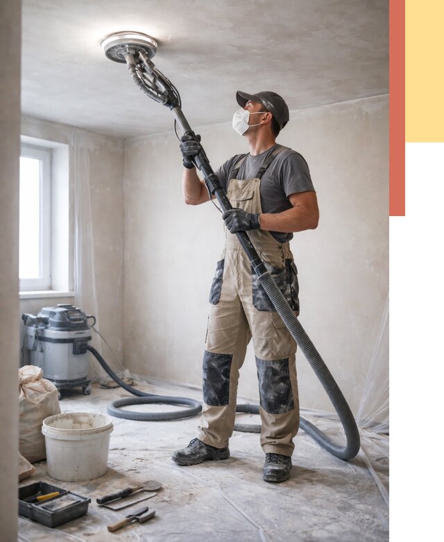 Шлифовка потолка в Дюртюли от 3649 руб. — услуги шлифования потолка | ОТДЕЛОЧНИК-Дюр