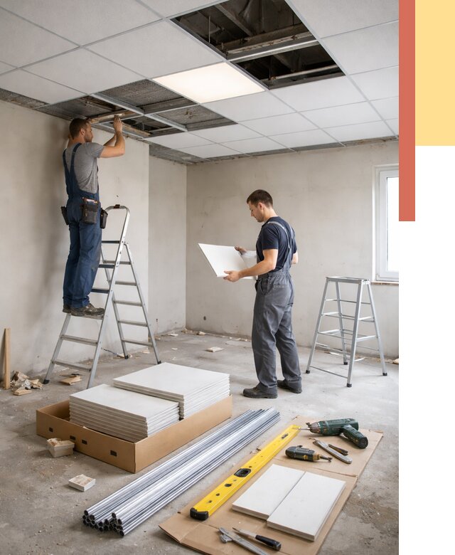 Монтаж потолка армстронг в Дюртюли от 4691 руб/м2 — быстрая установка под ключ | ОТДЕЛОЧНИК-Дюр