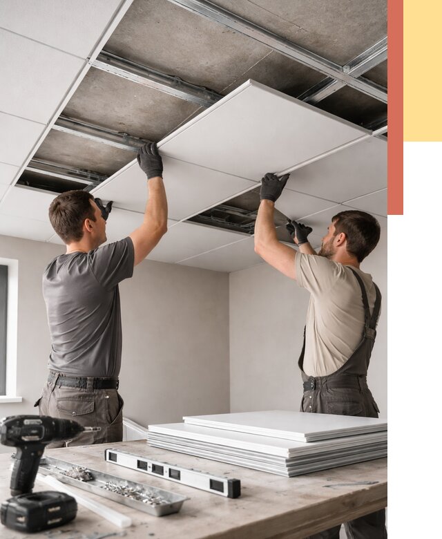 Монтаж кассетного потолка в Дюртюли от 4691 руб/м2 — установка и сборка | ОТДЕЛОЧНИК-Дюр