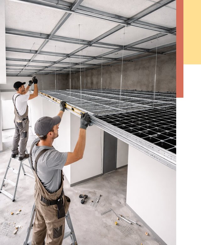 Монтаж потолка грильято в Дюртюли от 469 руб./м² — быстрая сборка под ключ | ОТДЕЛОЧНИК-Дюр