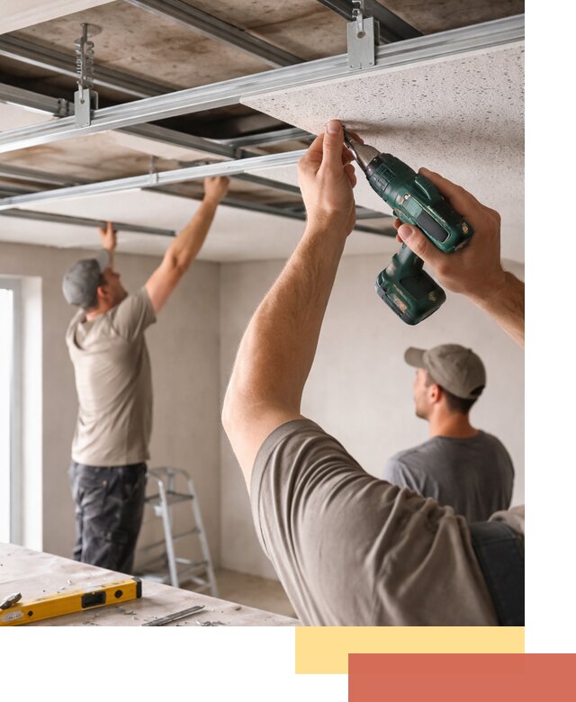 Монтаж акустического потолка в Дюртюли под ключ