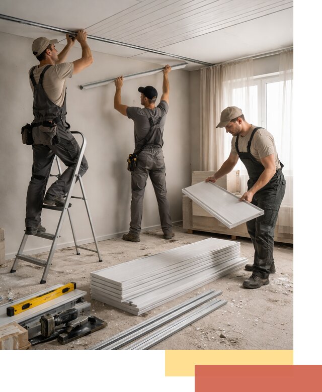 Монтаж потолка из ПВХ панелей в Дюртюли оперативно и качественно