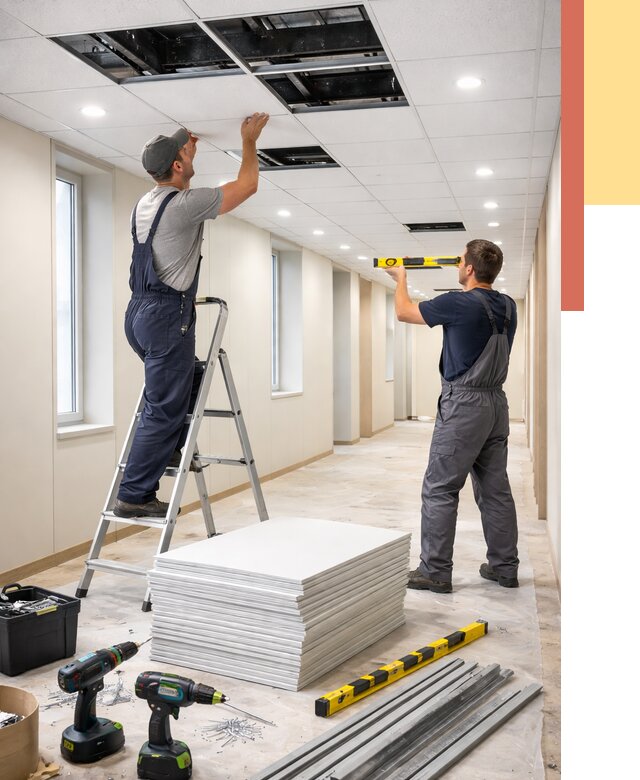 Ремонт потолка Армстронг в Дюртюли от 4691 руб. — быстро и недорого | ОТДЕЛОЧНИК-Дюр