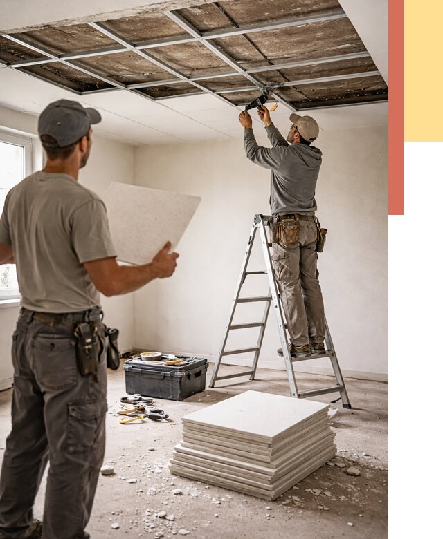 Замена плит подвесного потолка в Дюртюли от 1824 руб. быстро и недорого | ОТДЕЛОЧНИК-Дюр