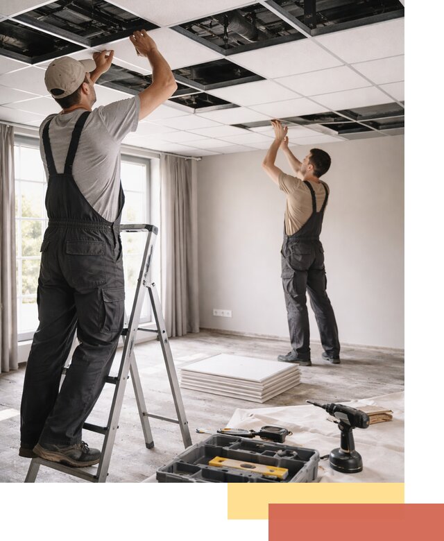 Замена плит подвесного потолка в Дюртюли быстро и качественно