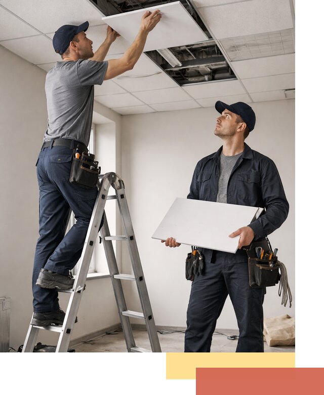 Обслуживание подвесного потолка в Дюртюли — ремонт и чистка