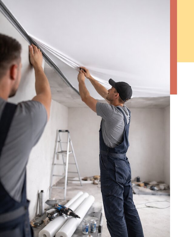 Монтаж матового натяжного потолка в Дюртюли от 4691 руб./м² — быстро и недорого | ОТДЕЛОЧНИК-Дюр