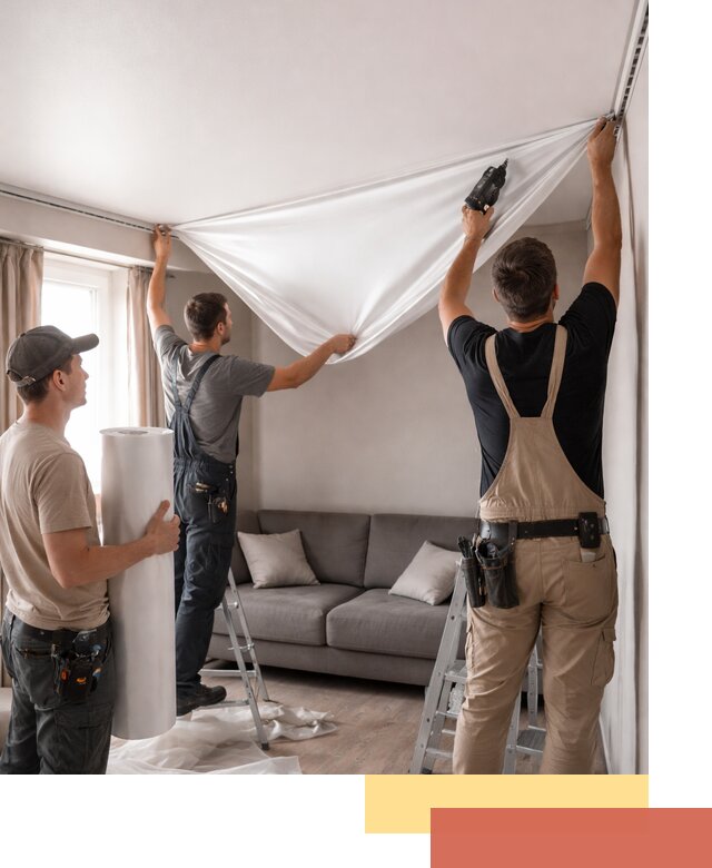 Монтаж сатинового натяжного потолка в Дюртюли качественно и быстро