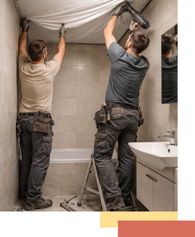 Монтаж натяжного потолка в ванной в Дюртюли быстро и качественно