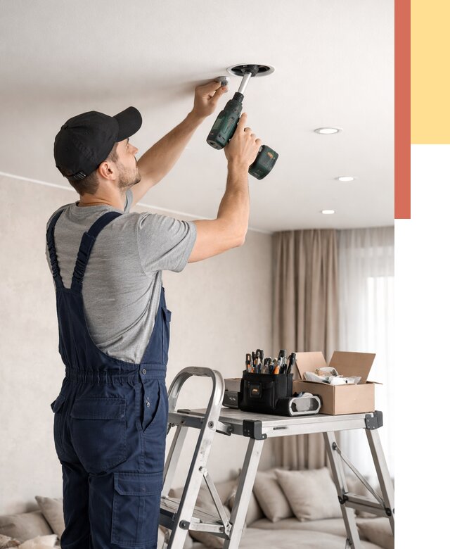 Установка и монтаж точечных светильников в натяжной потолок в Дюртюли от 1877 руб. | ОТДЕЛОЧНИК-Дюр