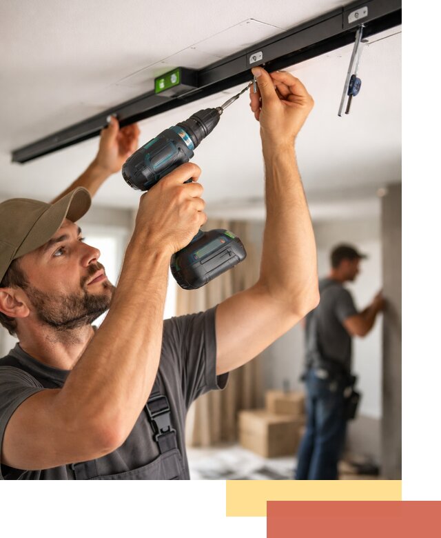 Установка трековых светильников в натяжной потолок в Дюртюли