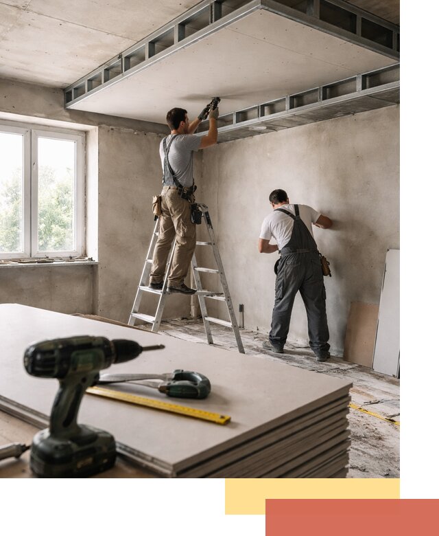 Двухуровневый потолок из гипсокартона в Дюртюли