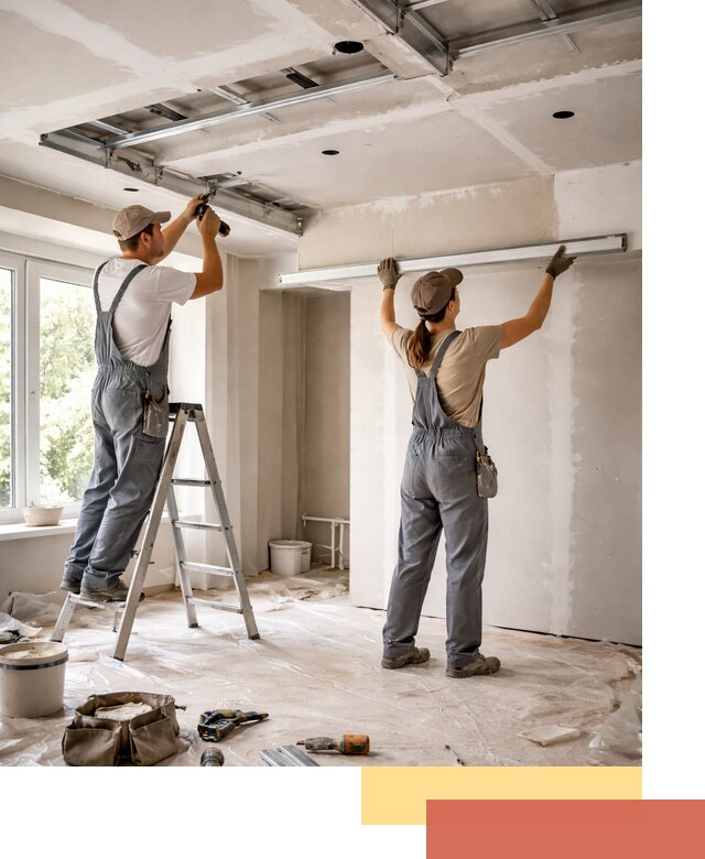 Монтаж многоуровневого потолка из гипсокартона в Дюртюли