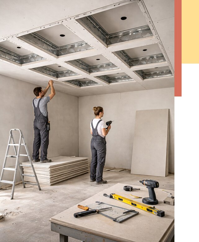 Кессонный потолок из гипсокартона в Дюртюли от 1929 руб. — монтаж и под ключ | ОТДЕЛОЧНИК-Дюр