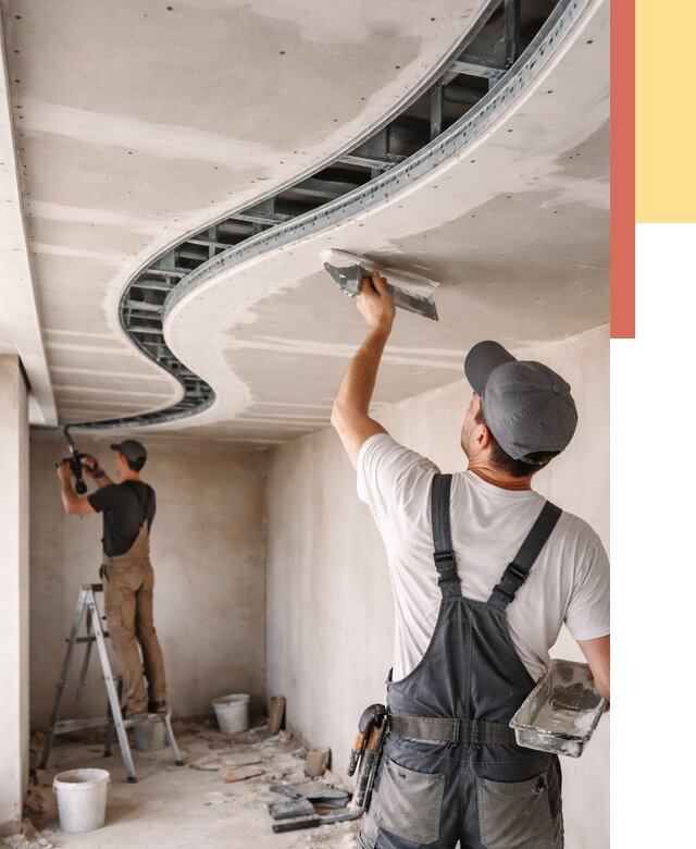 Криволинейный потолок из гипсокартона в Дюртюли от 2189 руб./м2 | ОТДЕЛОЧНИК-Дюр