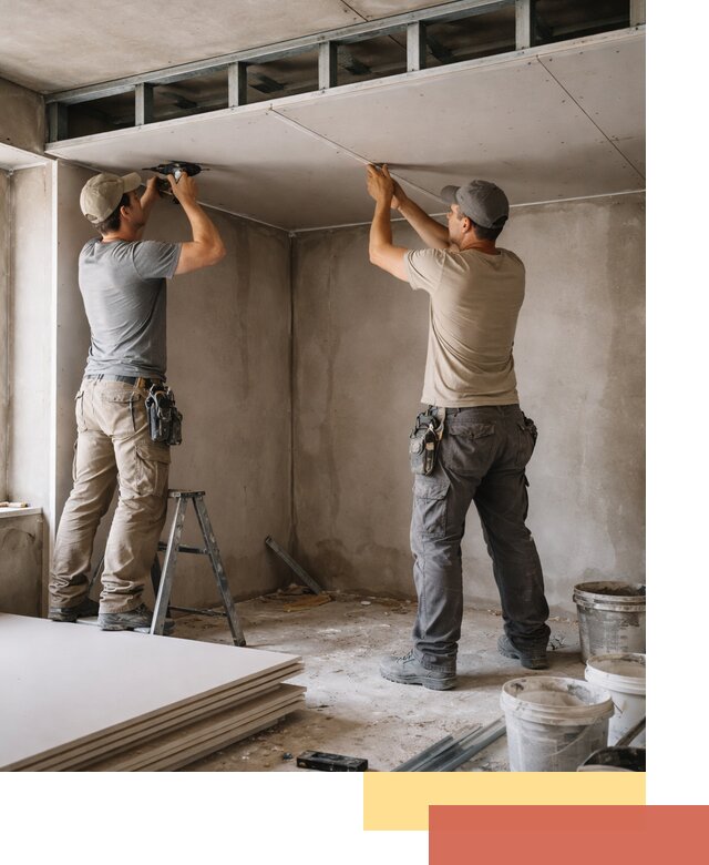 Короб из гипсокартона на потолке под ключ в Дюртюли