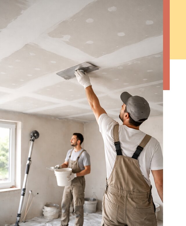 Шпаклевка потолка из гипсокартона в Дюртюли от 3336 руб./м2 — услуги под ключ | ОТДЕЛОЧНИК-Дюр