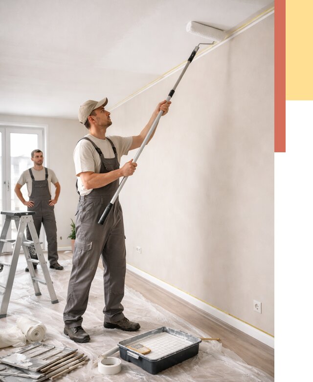 Покраска потолка из гипсокартона в Дюртюли от 4691 руб./м2 — услуги под ключ | ОТДЕЛОЧНИК-Дюр