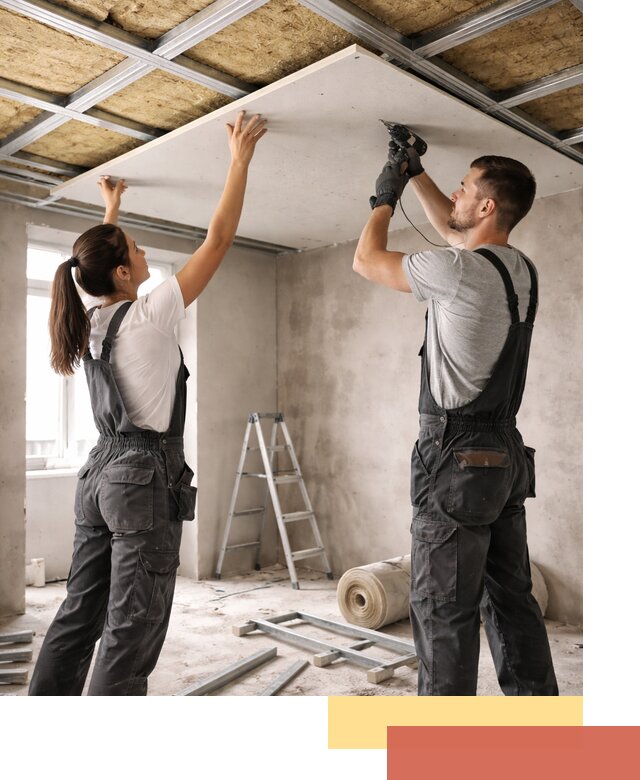 Звукоизоляция потолка из ГКЛ в Дюртюли профессионально и надежно