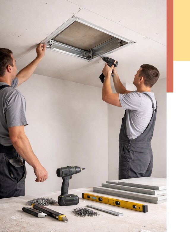 Установка люка в потолок ГКЛ в Дюртюли от 2606 руб. под ключ | ОТДЕЛОЧНИК-Дюр