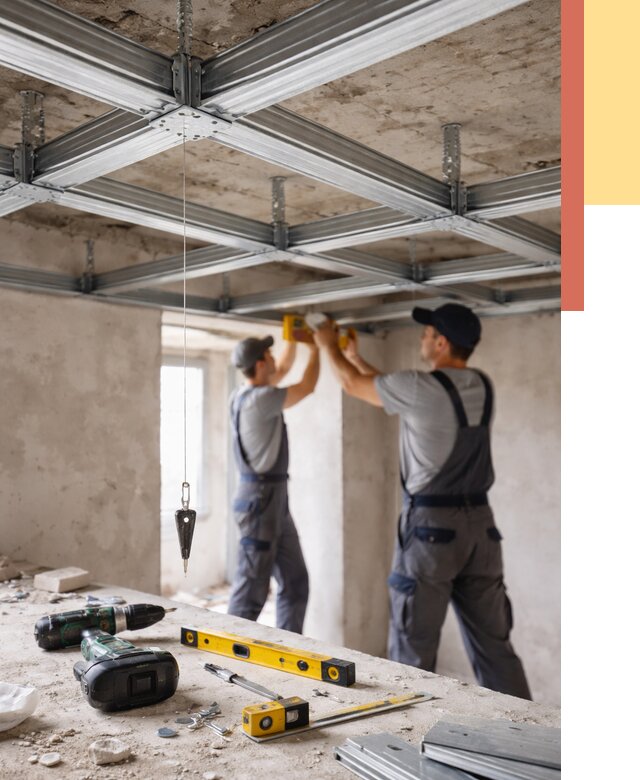 Монтаж каркаса потолка из профиля в Дюртюли от 4691 руб. — услуги ОТДЕЛОЧНИК-Дюр