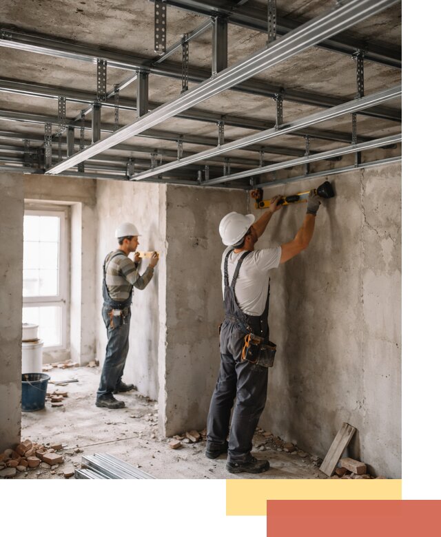 Монтаж каркаса потолка из профильного профиля в Дюртюли