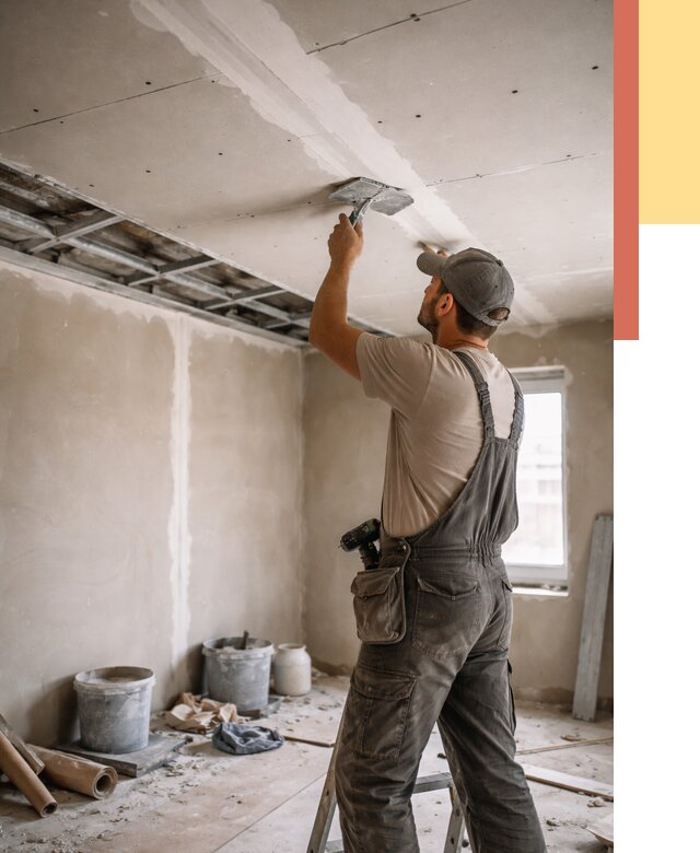 Ремонт потолка из гипсокартона в Дюртюли от 678 руб./м² — быстро и недорого | ОТДЕЛОЧНИК-Дюр