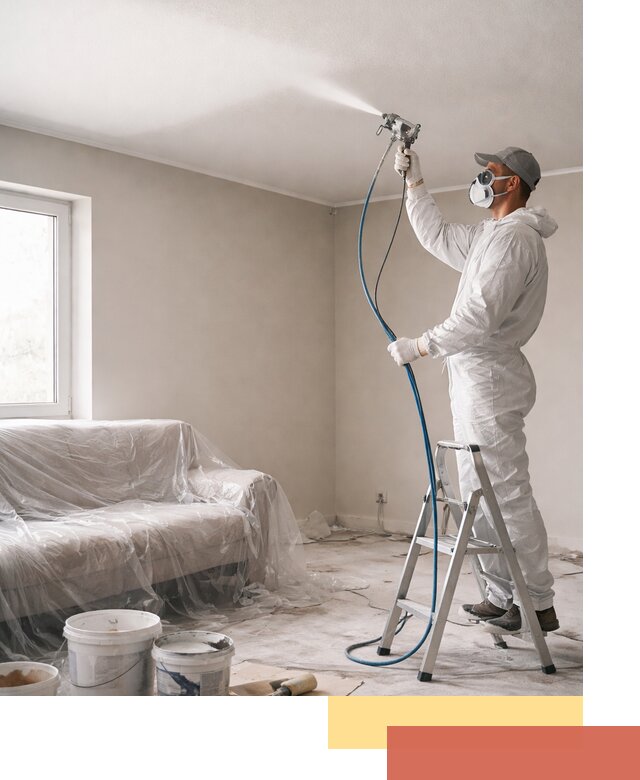 Покраска потолка краскопультом в Дюртюли быстро и качественно