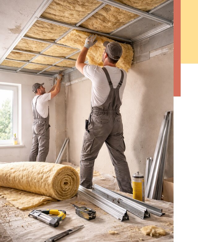 Утепление потолка в Дюртюли от 7506 руб/м2 — недорого, быстро, под ключ | ОТДЕЛОЧНИК-Дюр